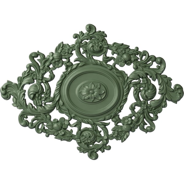 Ekena Millwork Katheryn Ceiling Medallion, Hand-Painted Athenian Green, 22 1/2"W x 30 3/8"H x 1 1/2"P CM30KTAGF - main